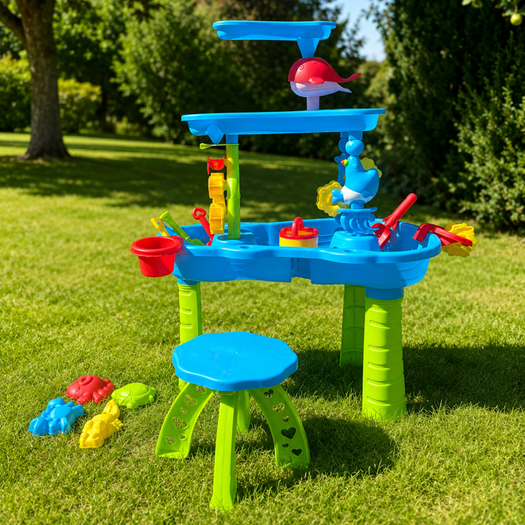 Vandlegebord med stol + 14 ekstra dele - Famli